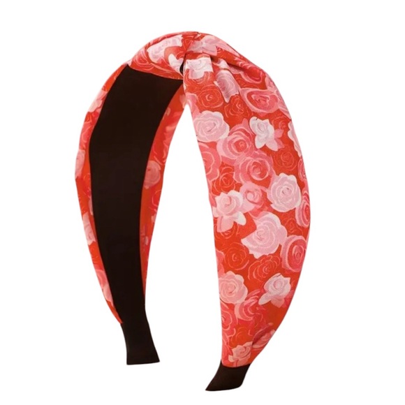 Pink & Red Rose Knotted Headband - Picture 1 of 2